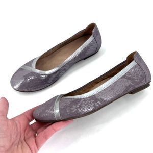 Vionic Womens Spark Carroll Pewter Round Toe Slip On Ballet Flat Silver Size 8.5